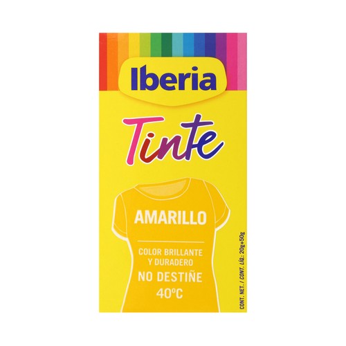 IBERIA Tinte para ropa de color amarillo (permite teñir a baja temperatura 40ª) IBERIA 1 ud.