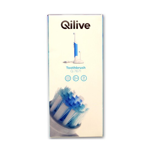 Cepillo  de dientes eléctrico QILIVE Q.5467, modo limpieza diaria, temporizador, base de carga, incluye 1 cabezal.