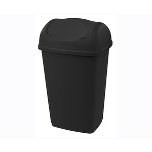 Imagen de PRODUCTO ALCAMPO Cubo de basura con tapa basculante negro