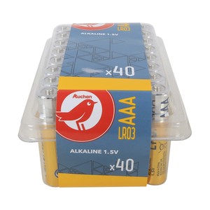 Imagen de Pack de 40 pilas alcalinas AAA, LR03, 1,5V, PRODUCTO ALCAMPO.
