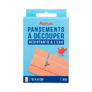 PRODUCTO ALCAMPO Apósitos plasticos para cortar (10 x 6 cm), transpirables y resistentes al agua 10 uds.