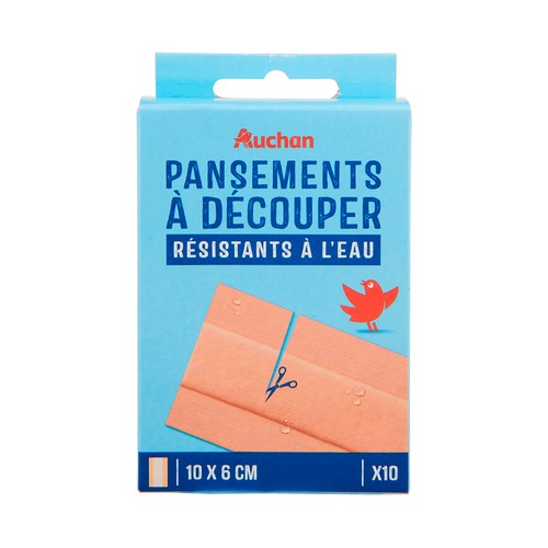 PRODUCTO ALCAMPO Apósitos plasticos para cortar (10 x 6 cm), transpirables y resistentes al agua 10 uds.