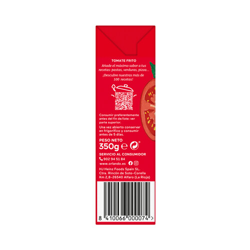ORLANDO Tomate frito ORLANDO brik de 350 g.
