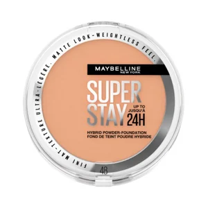 MAYBELLINE Super stay híbrido 24h  tono 48  Base de maquillaje en polvo de alta cobertura, acabado mate .