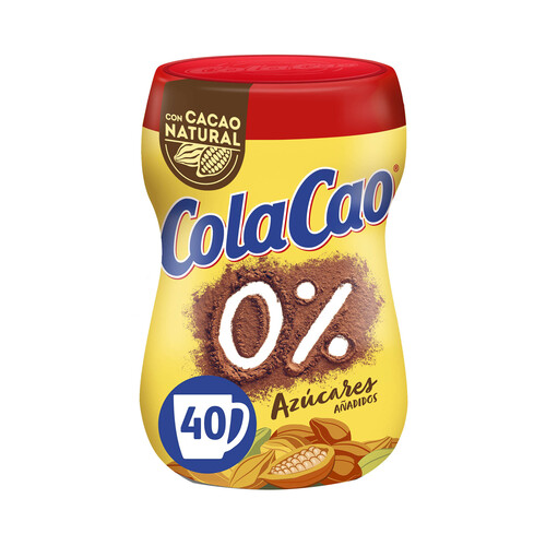 Cacao en polvo natural, 0% sin azúcares añadidos COLACAO 0% 300 g.