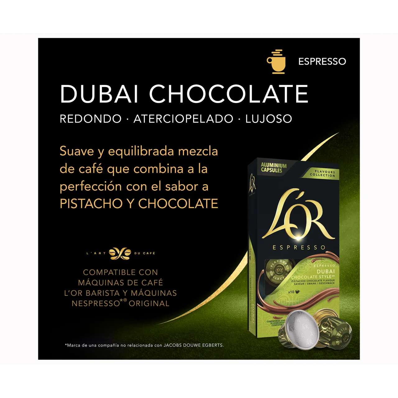Café en cápsulas de chocolate Dubai 10 uds. 52 g.
