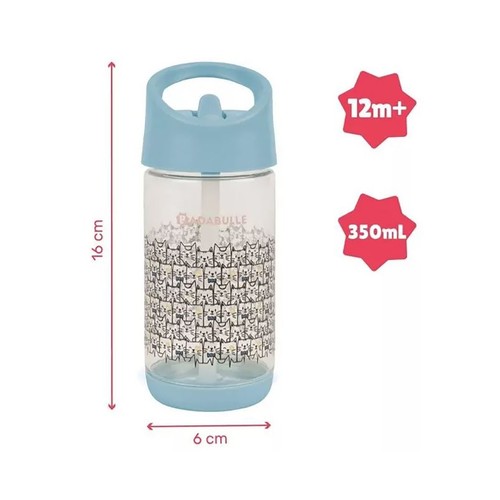 Botella infantil, 35 cl de capacidad, incluye pajita, BADABULLE.
