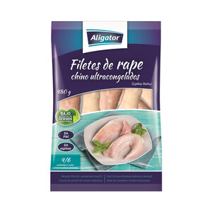 Imagen de ALIGATOR Filetes de rape chino, ultrancongelados y sin piel ni espinas ALIGATOR 480 g.