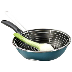 Imagen de Sartén freidora con rejilla incluida, fabricada en acero vitrificado con interior antiadherente apta para inducción, 26cm., Country MAGEFESA.