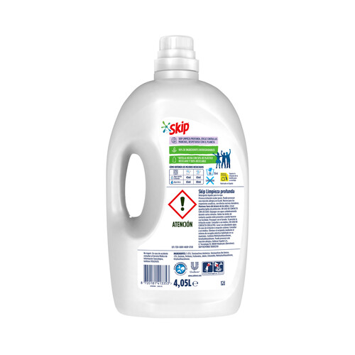 SKIP Detergente líquido con resultados impecables incluso en agua fria 90 lavados 4.05 l.