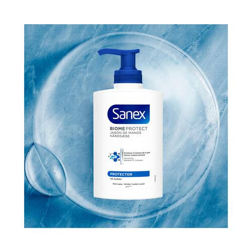 SANEX Biomeprotect Jabón de manos con textura crema, con Prebióticos y Probióticos 250 ml.