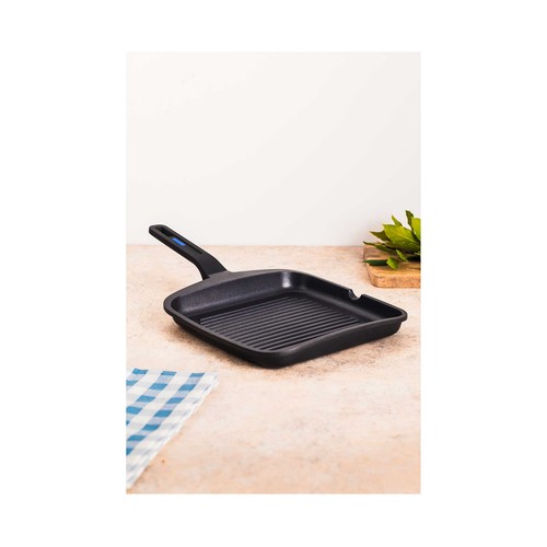 Asador de aluminio 28cm fundido con rayas Solid Pro MONIX.
