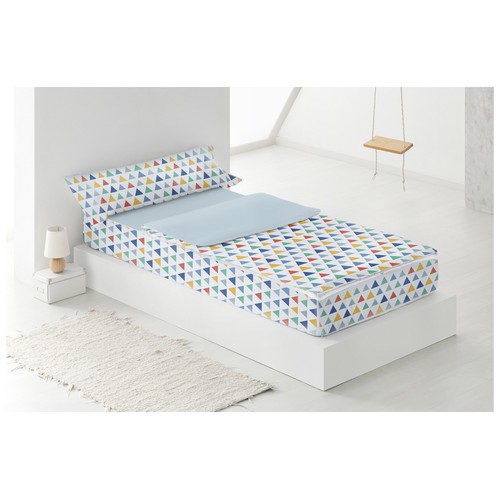 Saco nórdico con relleno extraíble para cama de 90 cm, estampado de pirámides, 100% algodón, MODADOM.