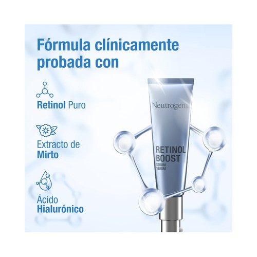 NEUTROGENA Retinol boost Sérum facial antiarrugas con retinol puro y ácido Hialurónico 30 ml.