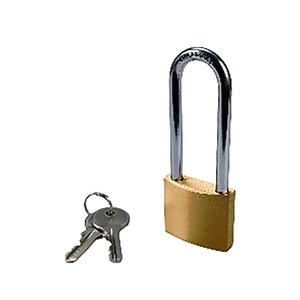 Imagen de Candado de Latón con arco largo, 40 mm, seguridad 6, ALCAMPO.