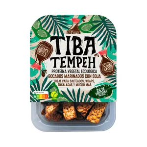 TIBA Bocados marinados con soja (proteína vegetal ecológica) 200 g.