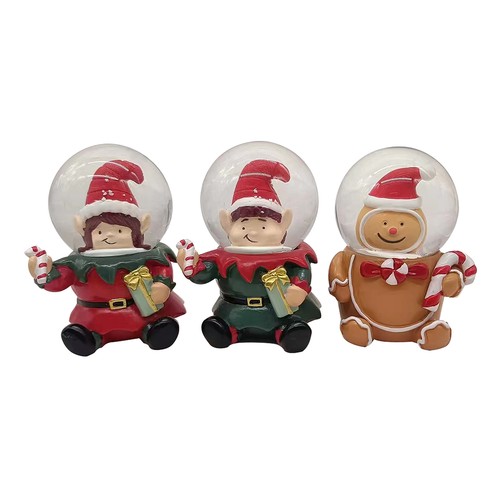 Bola de Nieve Elfo o Galleta 45mm modelos surtidos decoración Navidad, ACTUEL