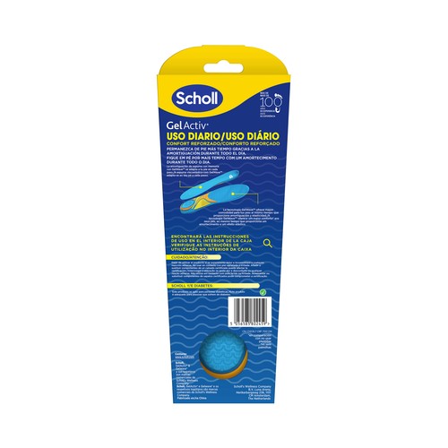 SCHOLL Gel activ Plantillas talla S (35.5 - 40.5) de uso diario 2 uds.