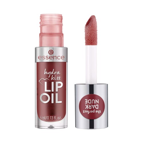 ESSENCE Hydra kiss tono 08 Mocha glow (nude osucro) Aceite labial de cuidado.