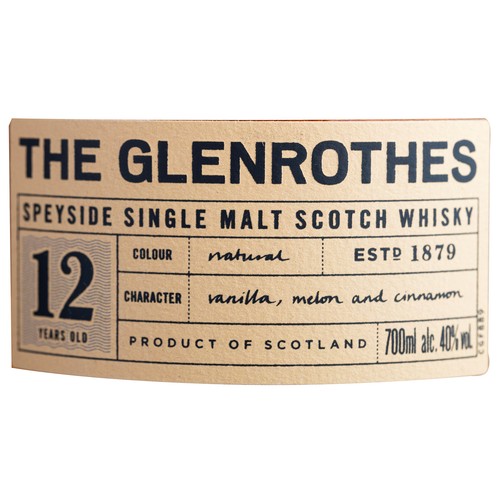 THE GLENROTHES Whisky single malt escocés de 12 años botella 70 cl.