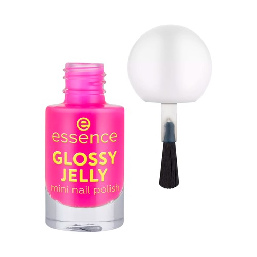 ESSENCE Glossy jelly tono rosa brillante Mini esmalte de uñas.