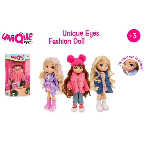 Muñeca fashion doll de ojos mágicos UNIQUE EYES