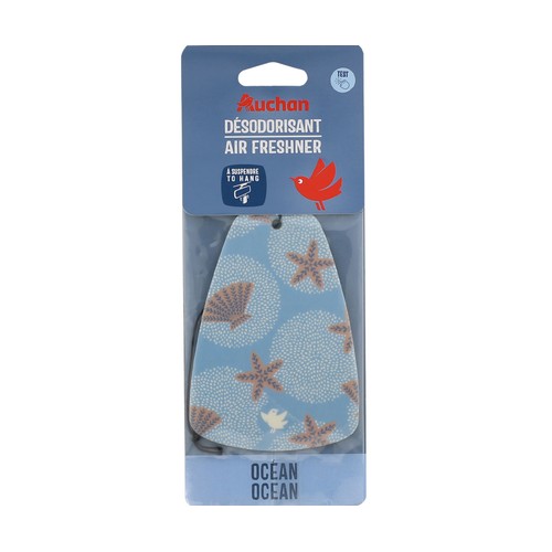 Ambientador papel para colgar fragancia ocean, AUCHAN.