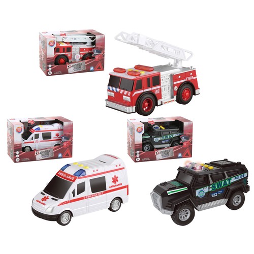 Coches de emergencia con luces y sonidos..