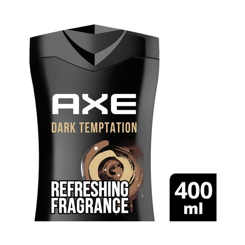 AXE Dark temptation Gel de baño o ducha para hombre, acción relajante y aroma a chocolate negro 400 ml.