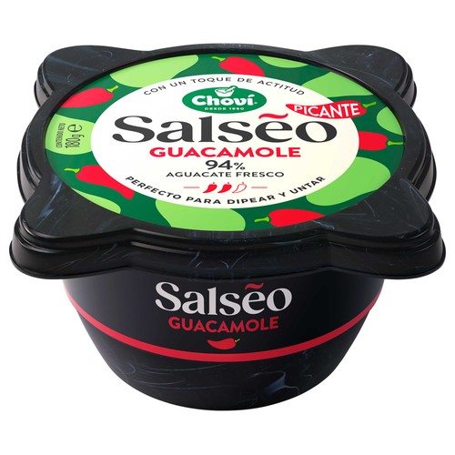 CHOVI Salseo Guacamole (94% aguacate fresco) picante 180 g.