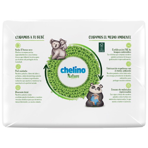 CHELINO Nature Pañales talla 4 (9-15 kg) 34 uds.