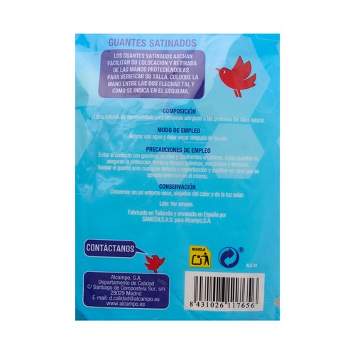 PRODUCTO ALCAMPO Guantes de látex satinado talla grande 8-8 1/2 PRODUCTO ALCAMPO 1 par