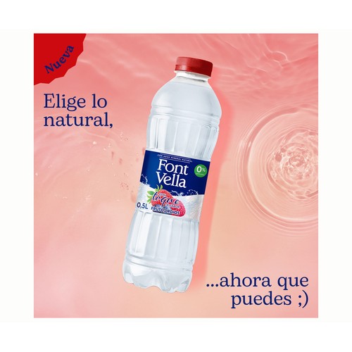 FONT VELLA Agua mineral toque frutos rojos 0,5 l.