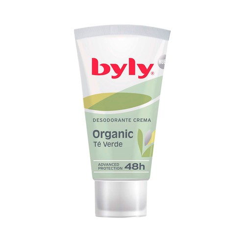 BYLY Organic Desodorante en crema para mujer con extracto de té verde 50 ml.