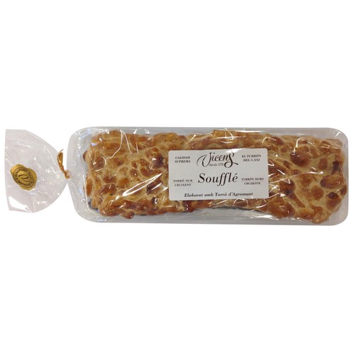 VICENS Turrón soufflé duro crujiente de almendra 300 g.