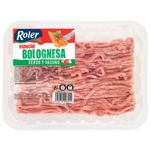 Bandeja de preparado de carne burger meat mixta (vacuno-cerdo), especial Boloñesa 250 g.