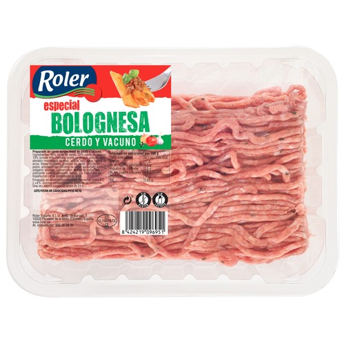 Bandeja de preparado de carne burger meat mixta (vacuno-cerdo), especial Boloñesa 250 g.