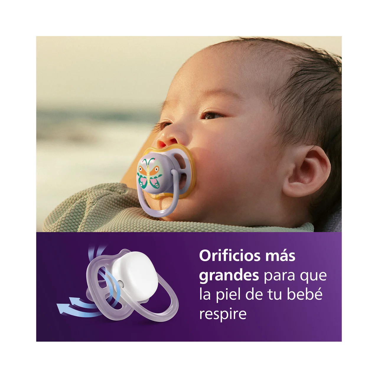 Ultra air de Philips Chupetes de 0 a 6 meses, con tetina con diseño ortodóntico 2 uds.