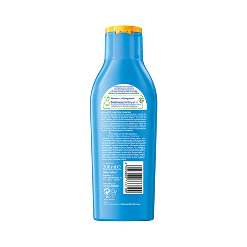 NIVEA Sun Leche solar protectora, con activador del bronceado y factor de protección 50 (alto) Protege & broncea 200 ml.