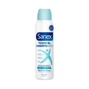 SANEX Total freshness Desodorante en spray unisex para todo el cuerpo (manos, axilas, zonas íntimas ...) 150 ml.