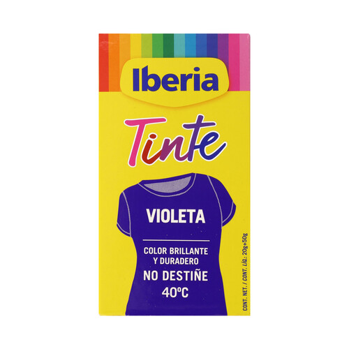 IBERIA Tinte para ropa de color violeta (permite teñir a baja temperatura 40ª) IBERIA 1 ud.