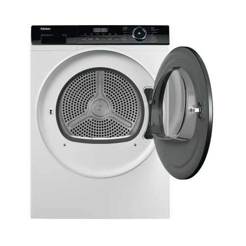 Secadora por condensación HAIER HD90-A3939-IB  capacidad de secado: 9KG,  H: 84,5cm, A: 59,5cm, F: 66,5cm.