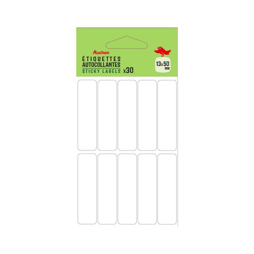 30 Etiquetas Adhesivas Blancas 13X50Mm PRODUCTO ALCAMPO