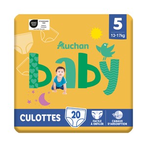 PRODUCTO ALCAMPO Baby Pants (braguitas) de aprendizaje talla 5 (12-17 kg) 20 uds.