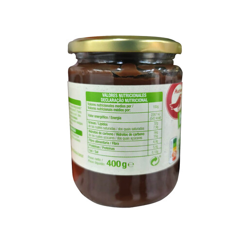 ALCAMPO ECOLÓGICO Crema de cacao y avellanas ecológica ALCAMPO ECOLÓGICO 400 g.