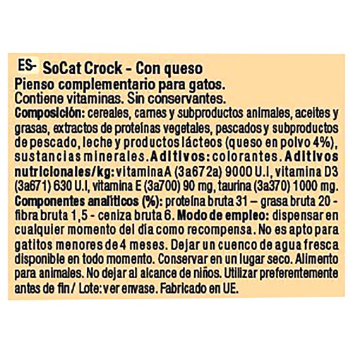 SOCAT Crock Snack sabor queso 60 g.