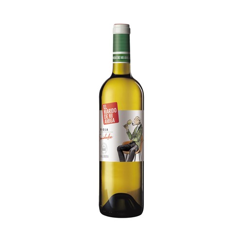Vino blanco semidulce con denominación de origen calificada Rioja EL MARIDO DE MI AMIGA botella de 75 cl.