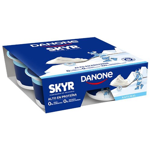 DANONE Skyr natural con alto contenido en proteína y 0% materia grasa 4 x 100 g.