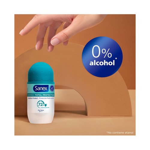 SANEX Dermo+ total protection Desodorante roll on para mujer antitranspirante hasta 72 horas 50 ml.