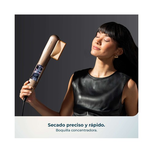 Plancha de pelo con flujo de aire CECOTEC 6 en 1 Itwerk Champagne, placas vibratorias, 6 accesorios, máximo 230ºC